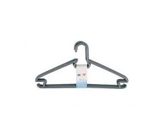 MSV 293 Lot de 5 cintres Plastique, Polypropylène, Gris