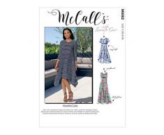 McCalls Patrons M8062Y Robes droite, mouchoir ou bas bas bas Y (XSM-SML-MED), Divers