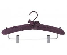 Le Cintre FranÃ§ais - Pack de 50 - CHARM 38 PINCES PRUNE Cintre Tissu Satin Pinces Gomme Satin Prune 38x4x22 cm