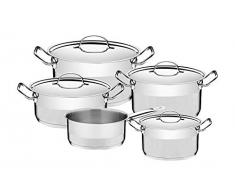 Tramontina 65620106 Set de 5 casseroles professionnelles en acier inoxydable avec 4 casseroles et 1 casserole Ã manche en acier 18/10