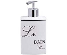 AWD Interior AWD Distributeur de Savon en cÃ©ramique Blanc avec Inscription Le Bain Paris - Paulo - Accessoires de Salle de Bain