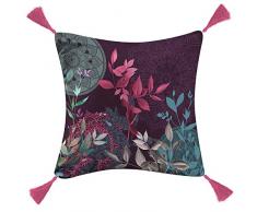 ligne décor coussin dehoussable pompons 40x40 coton imelda