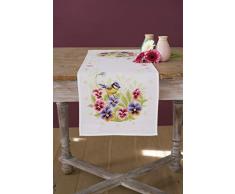 Vervaco Kit Chemin de Table aida Oiseau et Violettes