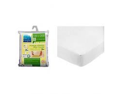 Nuit des Vosges 201914 ProtÃ¨ge Matelas Molleton Bio Coton Blanc 180 x 200 cm & AmazonBasics Drap-Housse en Polycoton 200Â Fils Blanc 180 x 200 x 30 cm