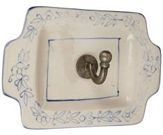 Better & Best Cintre pour Plateau, Petite Fleur, Bleu, Dimensions 15,5 x 10 x 3 cm, matériau : céramique, Taille Unique