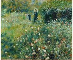 IXXI Art a Large 140 x 120 cm, Woman with Mat Parasol in Mat Garden