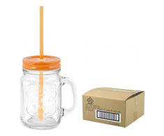 Home Transparent avec Paille 450 CC Verre Transparent 24 X 10 X 7 cm