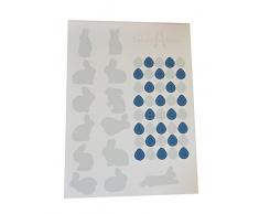 Sabre de bois sticker autocollant mural chambre enfant bÃ©bÃ© gouttes lapins Gris 29,7 x 21 x 0,02 cm