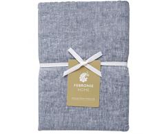 Moorish Idol - Lin Chambray Drap Plat- 240cm x 300cm- Bleu Encre