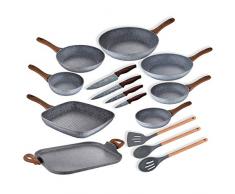 San Ignacio PK1795 Poêles Ã18, Ã20, Ã22, Ã24, Ã26, Ã28 + Passoire 35,5 x 28 3 ustensiles Set de 4 couteaux de cuisine Daimiel, aluminium forgé