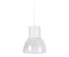 Tosel 16542 Suspension 1 LumiÃ¨re Verre, E27, 40 W, Blanc, 30 x 90 cm