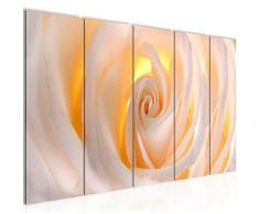 Tableau decoration murale Fleurs Roses 200 x 80 cm - XXL Impression sur Toile Salon Appartment 5 Parties - prêt à accrocher - 202755a