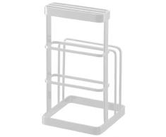 Yamazaki Cutting Board Organiseur Couverts, Acier, Blanc