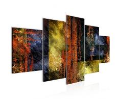 Tableau decoration murale abstrait 150 x 100 cm XXL Impression sur Toile Salon Appartment Multicolore 5 Parties - prêt à accrocher 015053a