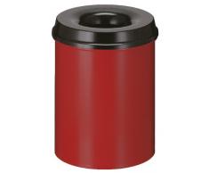 V-part corbeille à papier anti-feu rouge 15 litres (noir)