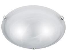 Trio Plafonnier en verre diamètre 30 cm 1 x 60 W E27 Blanc albâtre 6105011â01, weiÃ, Durchmesser 40cm
