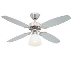 Westinghouse 7827440 Capitol Ventilateur de plafond E27 Métal Acier brossé