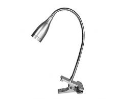 HOMEA 6LCE091AG Lampe de bureau à clipser Métal Argent 33 cm