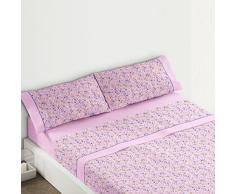 BURRITO BLANCO Jeu de draps 435Â Rose, mÃ©lange de Coton, Cliffs, 105Â x 190/200Â cm