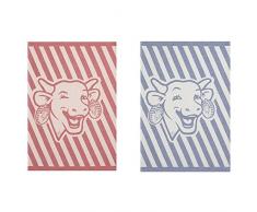 Coucke Lot de 2 torchons Vache Qui Rit Urban, Coton, Multicolore, 75x50 cm