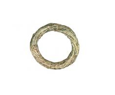 Viscio Trading Maison & Christmas Couronne Foin, Bois, Beige, 4Â x 32Â x 32Â cm