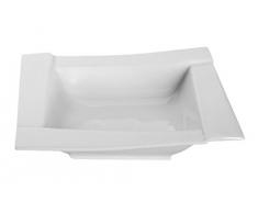 Dajar kubiko Assiettes Creuses 18Â cm Ambition, Porcelaine, Blanc, 18Â x 18Â x 4,5Â cm