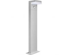 GEV 21716, lampadaire avec détecteur de mouvement Aluminium LED, gris, 11,5 x 13,5 x 60 cm