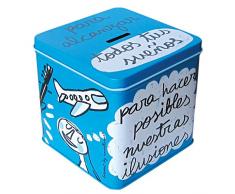 Laroom Tirelire en métal Bleu