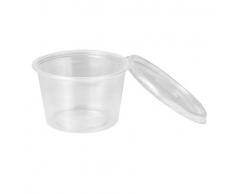 Einweggeschirr & Besteck Vaisselle & Couverts jetables 95271 500 Vinaigrette Mug avec Couvercle, PP Rond, 100 ML, diamètre 7 cm, 4,4 cm Transparent