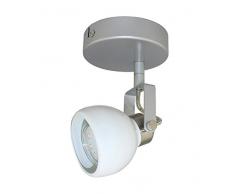 Mathias 3367377 SPOT RAI LED 1L, Métal, GU10, 3 W, Blanc, H14 D8 cm
