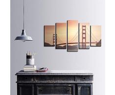 Bonamaison DÃ©coration Murale Ensemble de 5 Impression sur Toile, Dimensions: 100 x 60 Cm - ConÃ§u et fabriquÃ© en Turquie