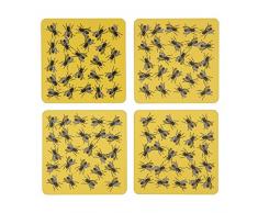 Space 1a Design Fly du Soleil Set de Dessous de Verre Jaune 100 x 100 x 2 cm