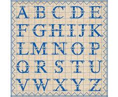 Kom Amsterdam Serviettes de Table Motif Alphabet Bleu