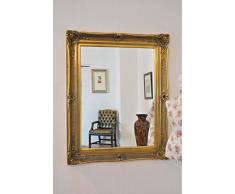 4 FT3 X 3 FT5 130 x 104 cm 101,6 x 76,2 cm en Verre Grande Doré Ancien Motif Grand Miroir Mural