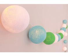 CREATIVECOTTON Guirlande Lumineuse Chambre de Garçon, 35 Boules de Coton avec Mode Timer et Mode Veilleuse