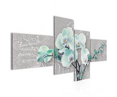 Tableau decoration murale Fleur dorchidÃ©e 200 x 100 cm - XXL Impression sur Toile Salon Appartment 4 Parties - prÃªt Ã accrocher - 203741b