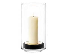 LSA International Disque Lanterne et Support en hÃªtre, Verre, Transparent, 32Â cm