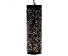 Emporio Arts EMPORIO marocain fait main Ã Marrakech intÃ©rieur lampe Ã suspension en forme de tuyau en fer Zebra gravure, de couture, noir Ã lintÃ©rieur or, E27, 40Â Watts