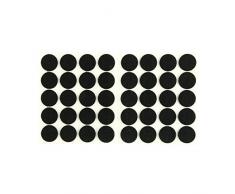 sourcing map Les Jambes du Cabinet Auto-adhésive Ronde Coussinets en Feutre Noir Tapis de 15mm Dia 40pcs
