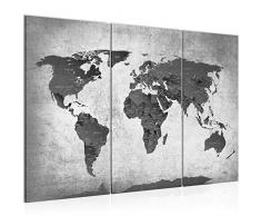 Tableau decoration murale Carte du monde 120 x 80 cm - XXL Impression sur Toile Salon Appartment 3 Parties - prÃªt Ã accrocher - 104031b