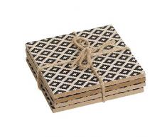 Dcasa Lot de 4 Dessous de Verre en Bois pour Repas et Repas Unisexe Adulte, Multicolore (Multicolore), Unique