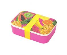 Talking Tables FST6-LNCHBOX-FRUIT Tropical Fiesta Fruit Design Eco Lunch Box, Multicolore