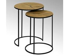 Lambert Liayo Table dappoint en métal Graphite Naturel Taille Unique