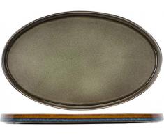 COSY & TRENDY Quintana 3948036 Assiette Plate Ovale en Porcelaine Quintana-Vert-35,5x23,5 Cm