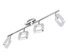Briloner Leuchten 2710-048 LED, plafonnier, Spots, Lampe Salon denfant ou Chambre a Coucher, orientable, MÃ©tal, 4 W, Blanc Chaud