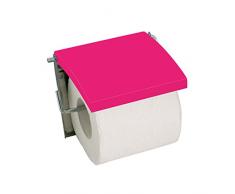MSV 2108341 Porte Rouleau Papier WC en Acier affiné/MDF en Fuchsia, inoxidable