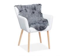 Relaxdays 10023724_757 Tapis Fausse Fourrure, Aspect Peau de bÃªte Agneau Mouton Plaid, jetÃ©e de lit, Chaise, 60 x 90 cm, Gris, Acrylique, Polyester, 1 Ã©lÃ©ment