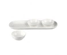 Portmeirion Home & Gifts Ensemble Bol et Plateau en Porcelaine Blanc 27,5 x 10 x 3,1 cm