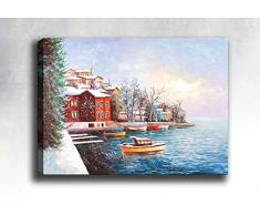 Bonamaison Peinture sur toile, multicolore, 50 x 70 cm - ConÃ§u et fabriquÃ© en Turquie