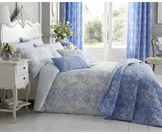 Bellissimo en Toile Coussin Boudoir, Coton Polyester, Bleu, 50Â x 30Â x 12Â cm, Gris, 50 x 30 x 12 cm